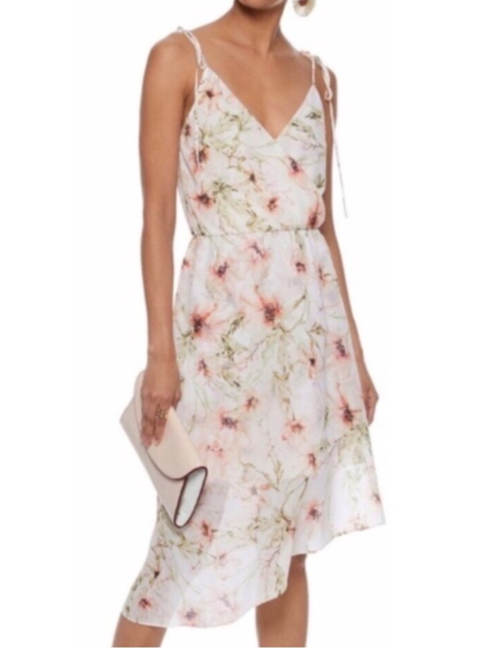 Haute Hippie Garden of Love Floral Asymmetrical Midi Dress M